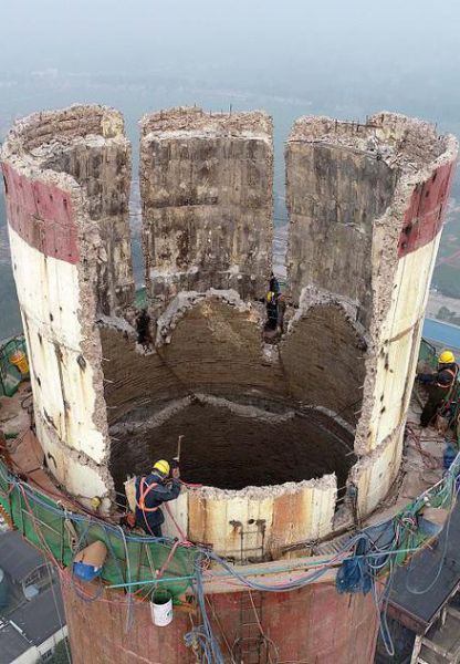 煙囪拆除，水塔拆除